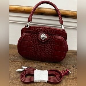 Brighton Red Faux Alligator Norah Purse Crossbody NWOT